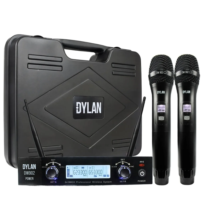 MICROFONE DUPLO SEM FIO DW902 POWER DYLAN