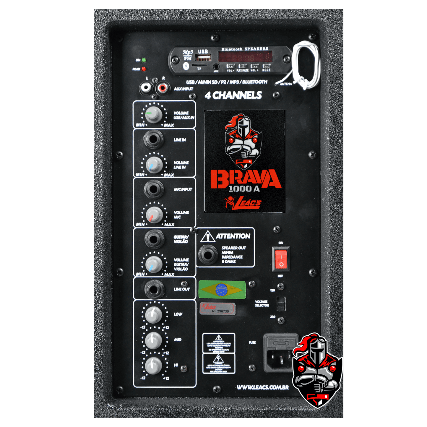 CAIXA BRAVA ATIVA 1000 150W RMS 10" LEACS