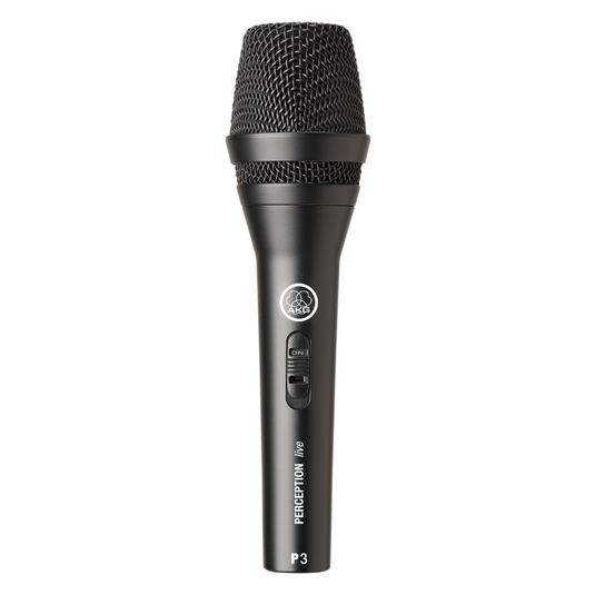 Microfone dinâmico AKG P3S com chave liga/desliga