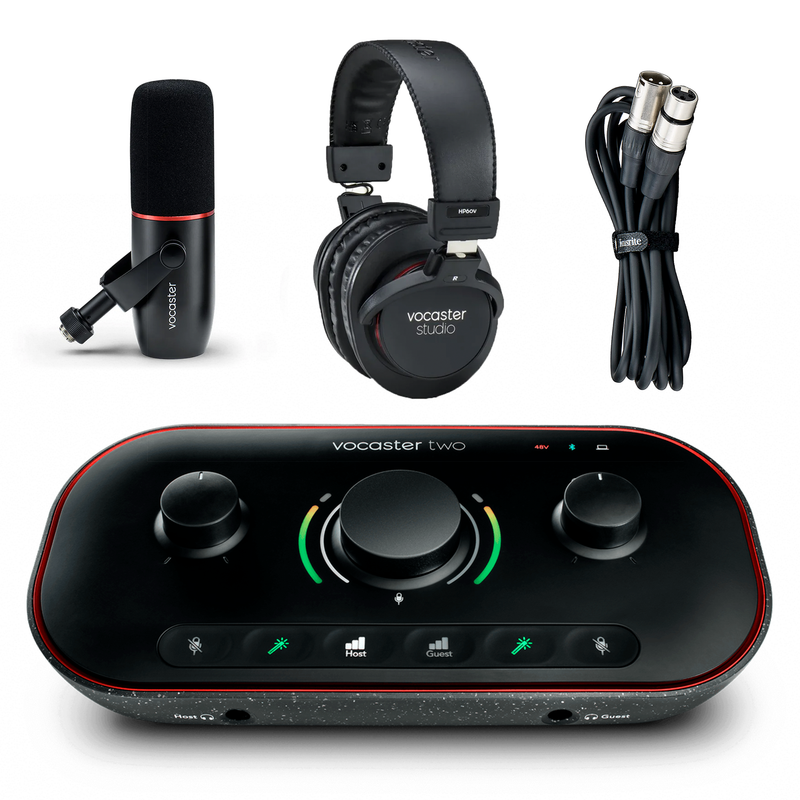 Interface Focusrite Vocaster Two Studio – Kit Completo para Interface Focusrite Vocaster Two Studio – Kit Completo para