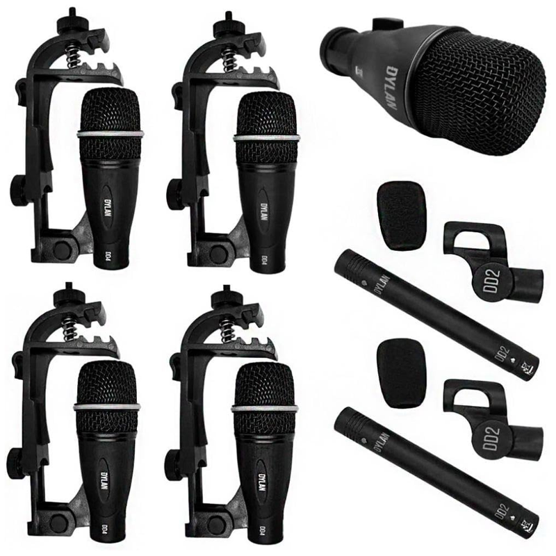 KIT MICROFONE PARA BATERIA 7 PEÇAS DYLAN DD7
