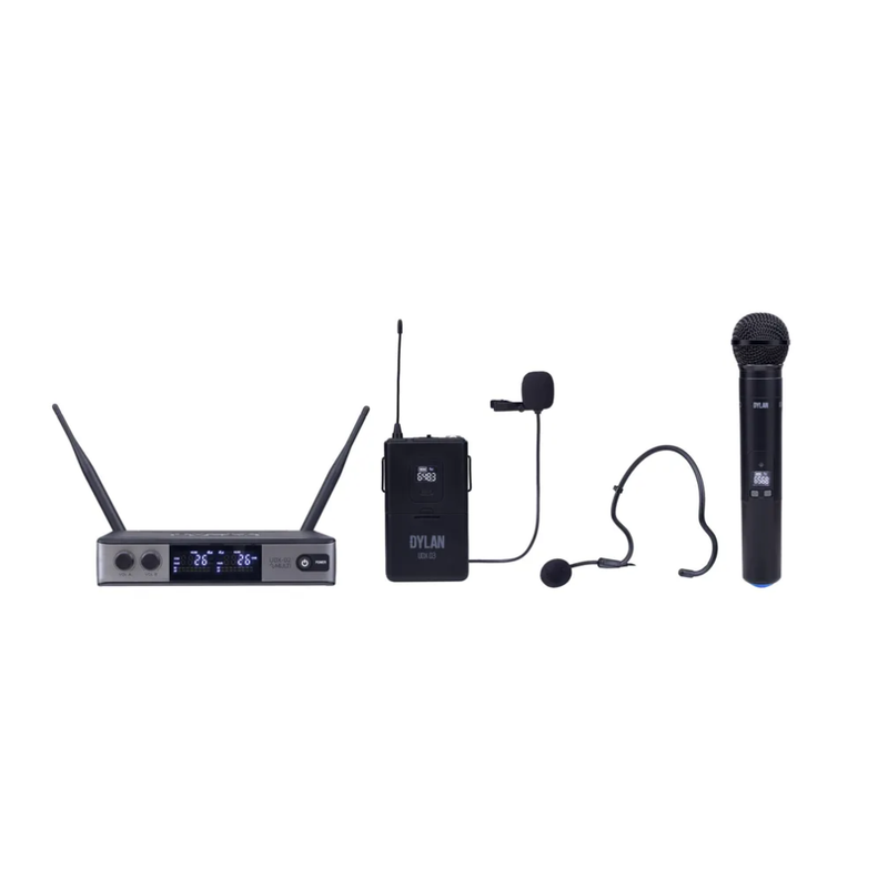 MICROFONE DUPLO BASTAO + BODYPACK UDX-05 MULTI DYLAN