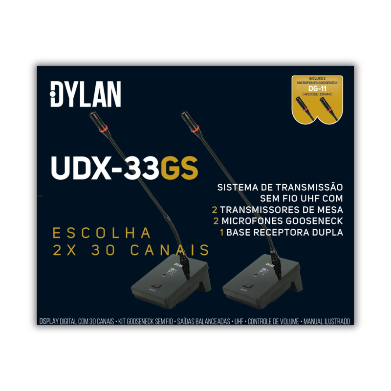MICROFONE GOOSENECK DYLAN UDX33GS