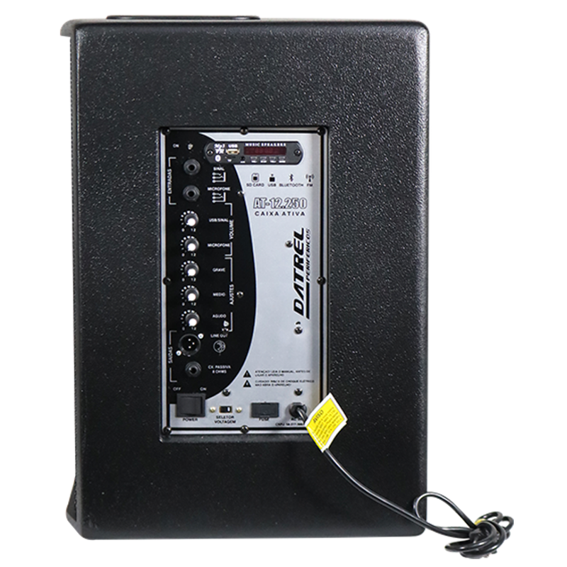Datrel AT12-250 Bluetooth – Caixa Ativa 12″ com 250 W RMS, Bluetooth, USB, SD e F