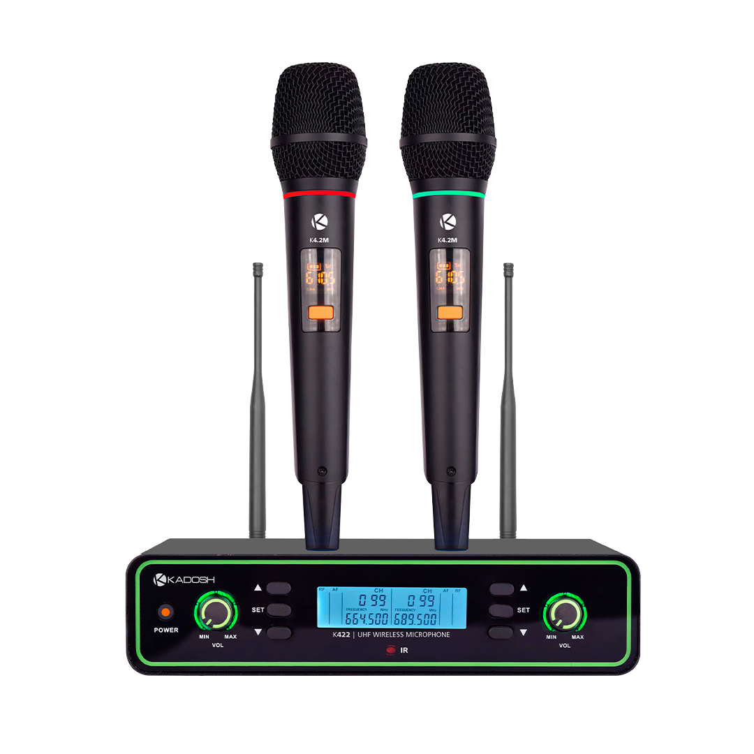 MICROFONE KADOSH SEM FIO K422M RECARREGAVEL DUPLO