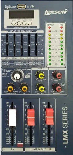MESA DE SOM 6 CANAIS LMC6 USB LEXSEN