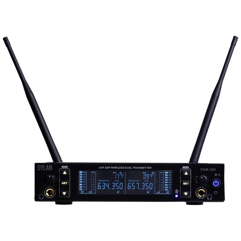SISTEMA DE TRANSMISSÃO IN-EAR 2 RECEPTORES UHF DSM300 DYLAN