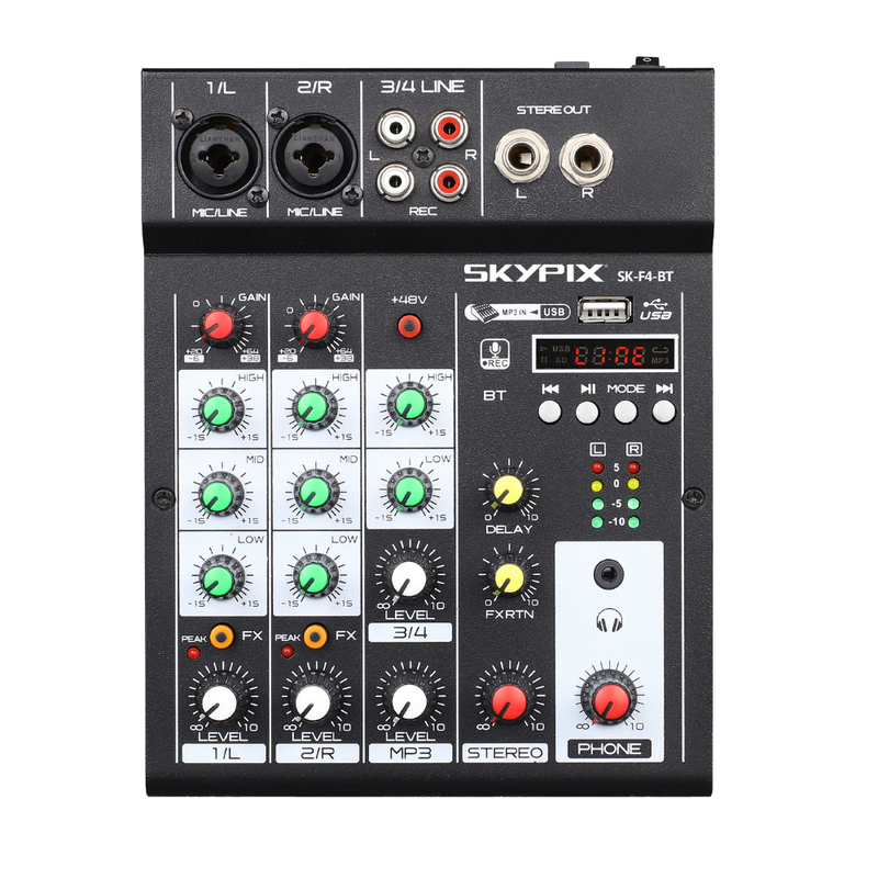 MESA DE SOM 4 CANAIS SKYPIX SKF4BT