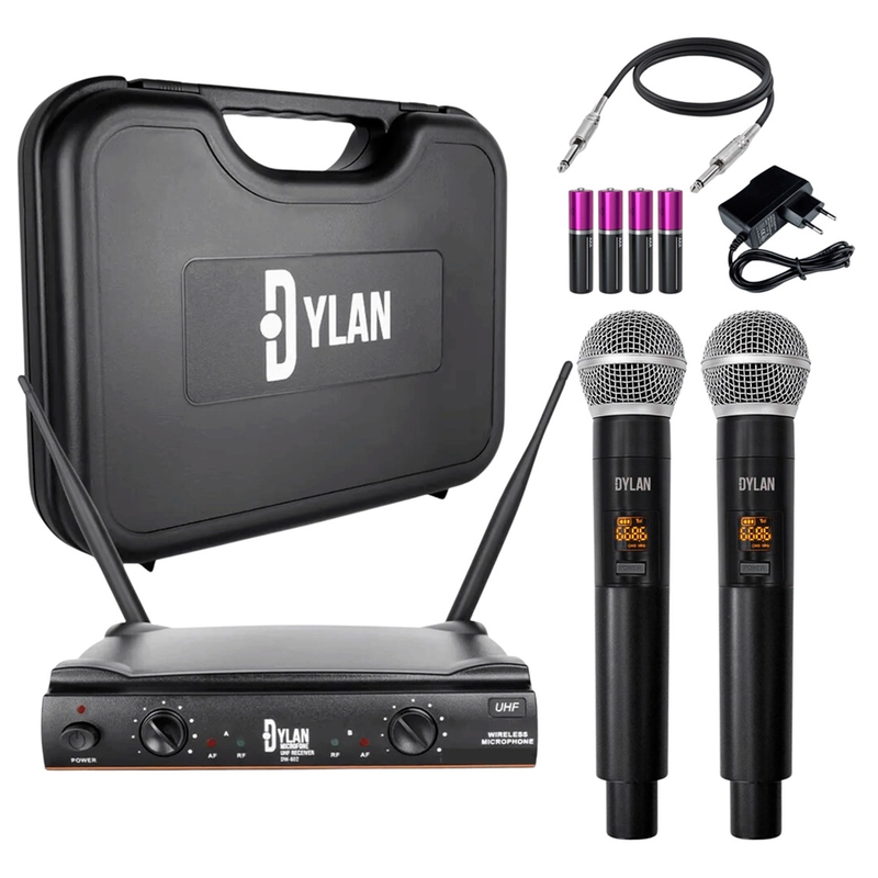 MICROFONE DUPLO SEM FIO DW602 MAX DYLAN