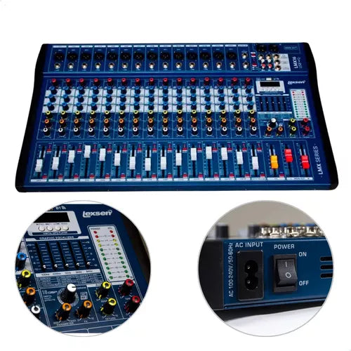 MESA DE SOM 6 CANAIS LMC6 USB LEXSEN