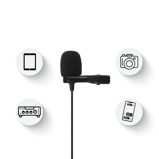 Microfone de Lapela JBL CSLM20B Omnidirecional Cabo 6 m