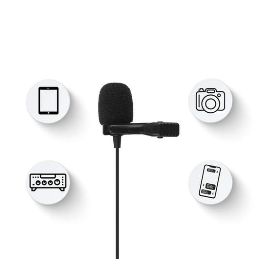 Microfone de Lapela JBL CSLM20B Omnidirecional Cabo 6 m