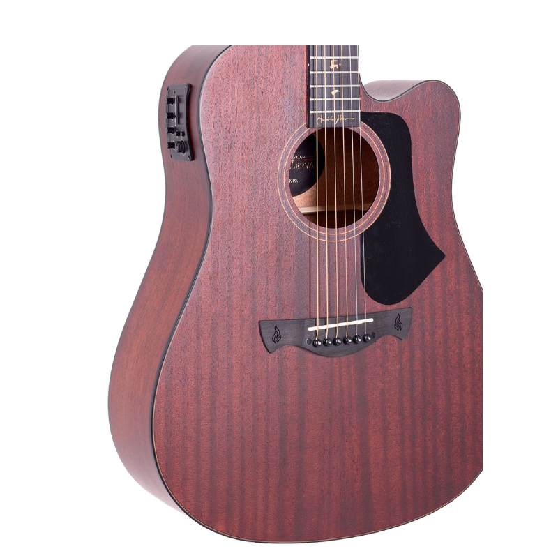 VIOLAO FOLK CUTAWAY EQ ACO T/ SAPELE B/S SAPELE JUNINHO AFRAM DKMOP DARK MAHOGANY OPEN PORE TAGIMA