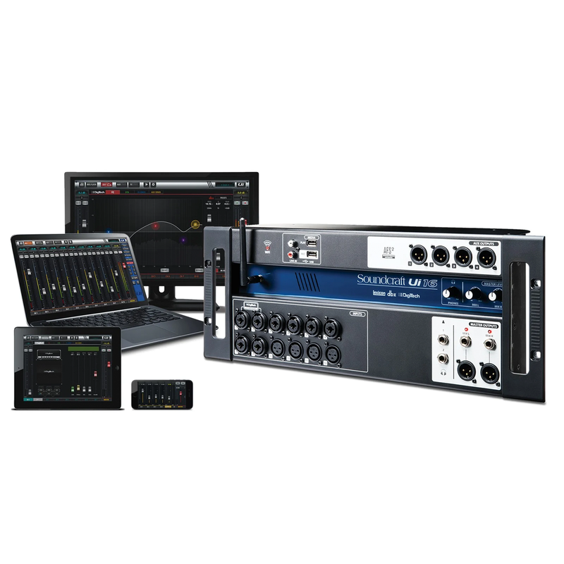 MESA DE SOM DIGITAL SOUNDCRAFT 16 CANAIS UI16